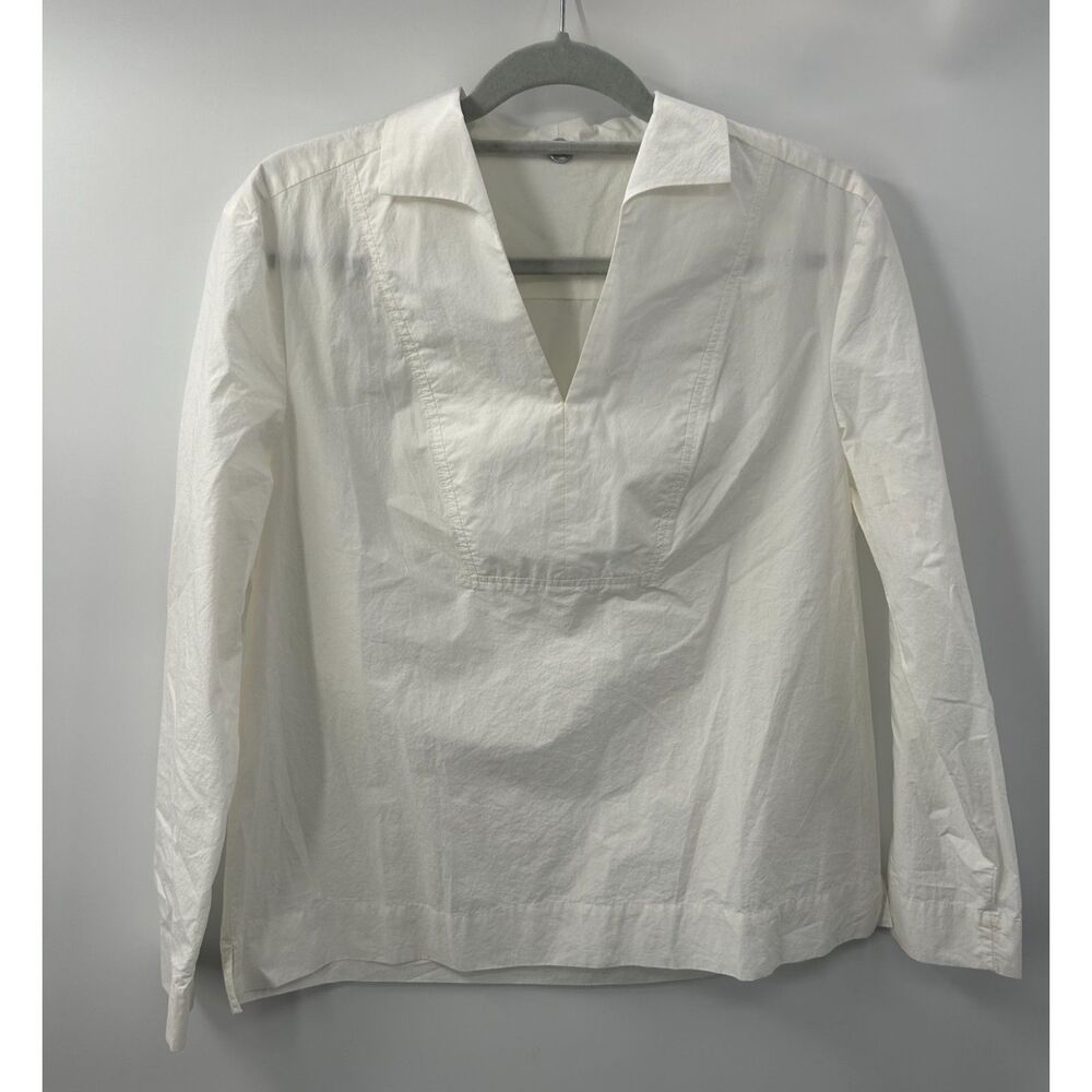 Margaret O'Leary Popover White Women's Blouse Shirt Size S